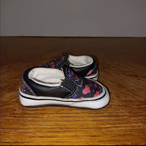 INFANT/TODDLER VANS Classic Slip-On (Glitter Hearts) Black/Hot Pink. - Picture 5 of 9